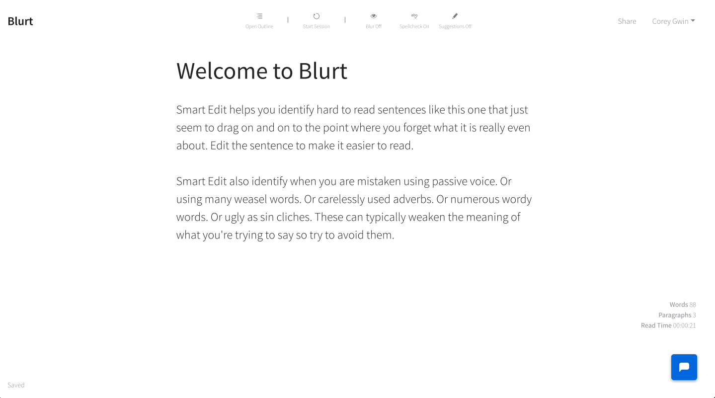 Quick demo of Blurt.